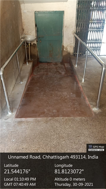 ramp in front of disabled washroom